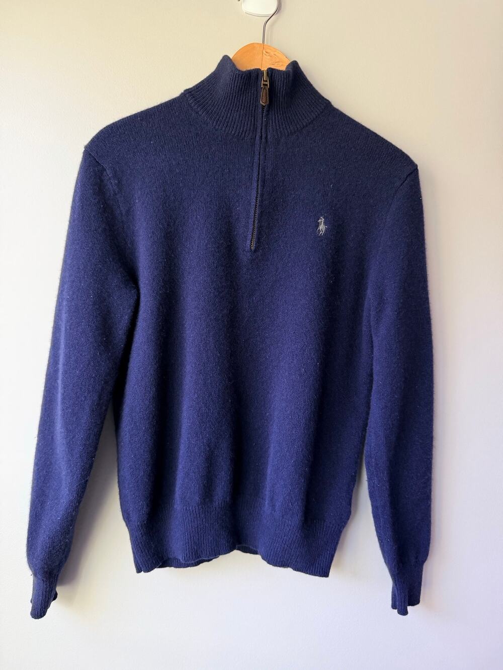 Polo Ralph Lauren mens size M 1/4 zip wool cashmere sweater